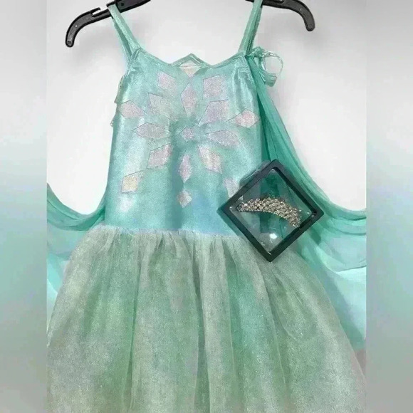 Princess Costume with Crown and Cape Ana Elsa Frozen Medium Child + Crown - Picture 2 of 14